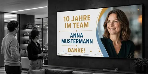 Digital Signage Mitarbeiterkommunikation mit Unternehmensnews und internen Botschaften